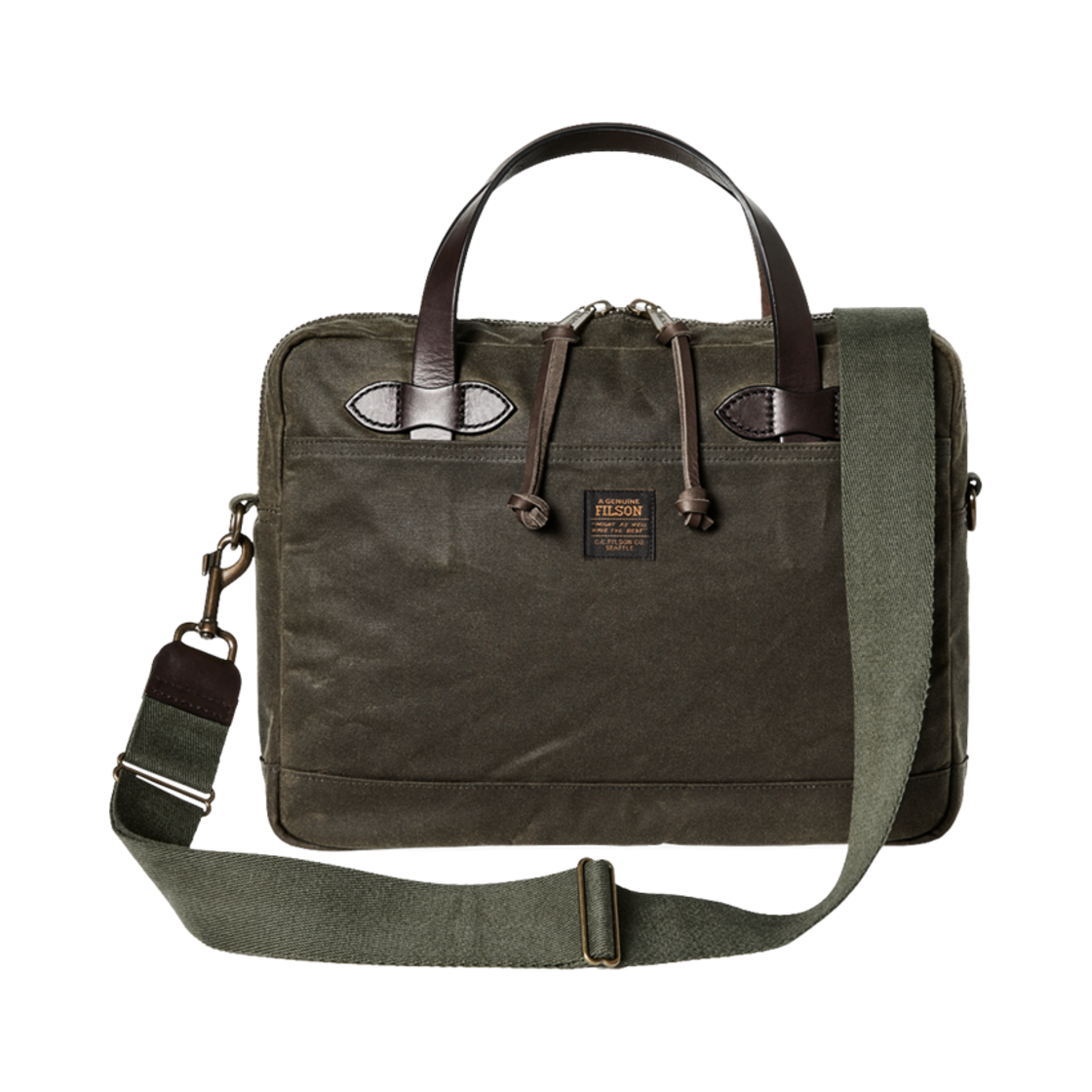 20263587 Filson Tin Cloth Compact Briefcase Otter Green