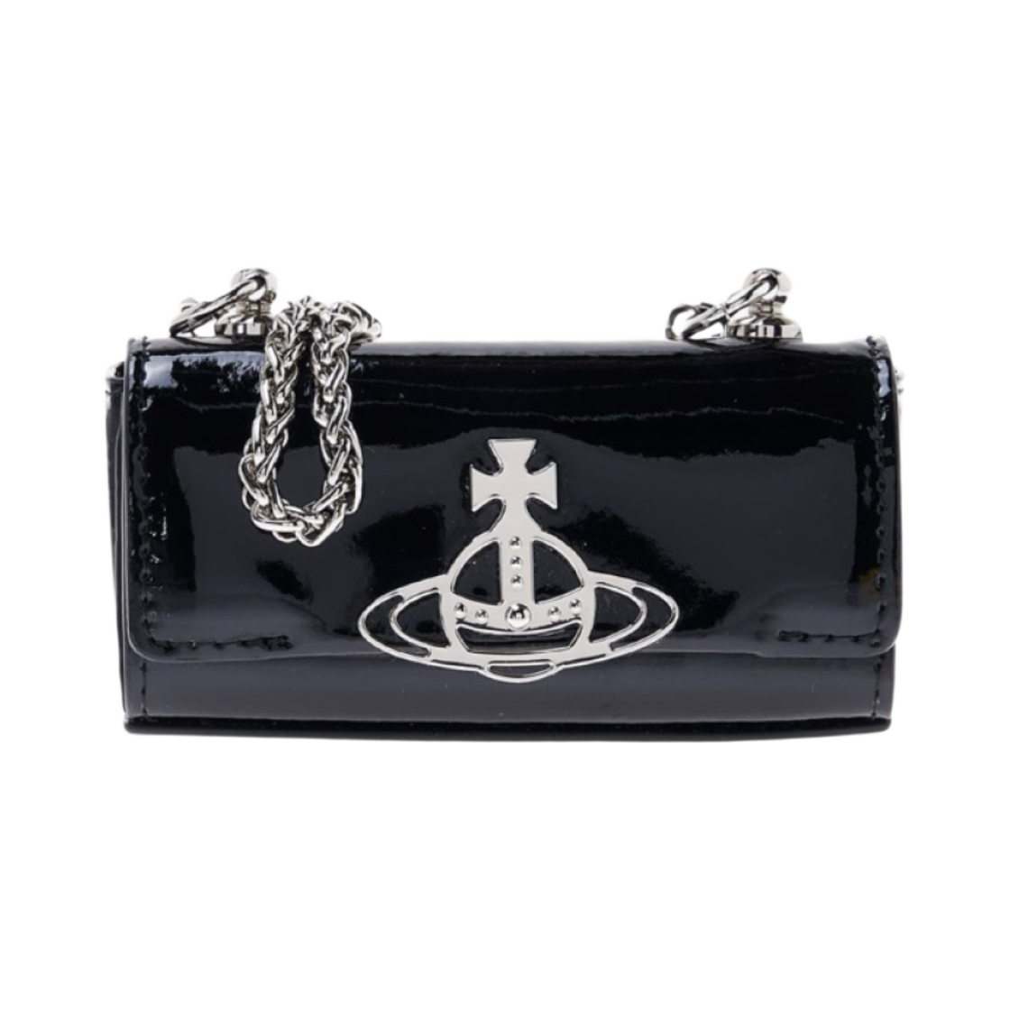 비비안 웨스트우드 샤이니 페이턴트 체인 립스틱 케이스 블랙(Vivienne Westwood Shiny Patent Lipstick Case with Chain Black) - 1