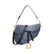 Dior Saddle Bag with Strap Denim Oblique Jacquard Blue