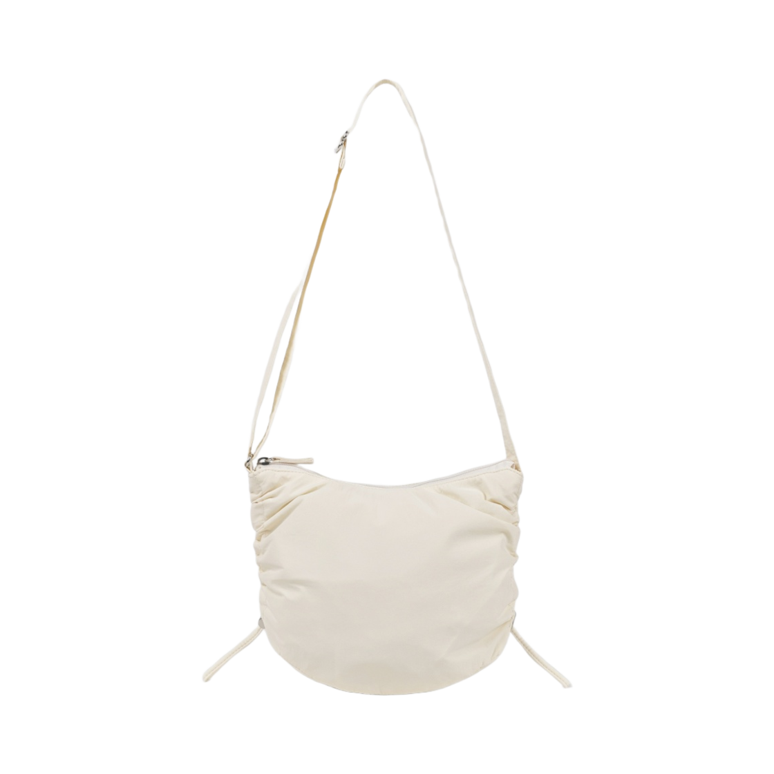 GU 나일론 사이드 드로우스트링 숄더백 오프 화이트(GU Nylon Side Drawstring Shoulder Bag Off White)