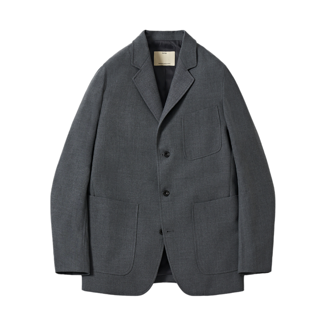 포터리 울 스포츠 자켓 브리티쉬 하드 울 개버딘 클로스 미드 그레이(Pottery Wool Sports Jacket British Hard Wool Gabardine Cloth Mid Gray)