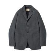 Pottery Wool Sports Jacket British Hard Wool Gabardine Cloth Mid Gray