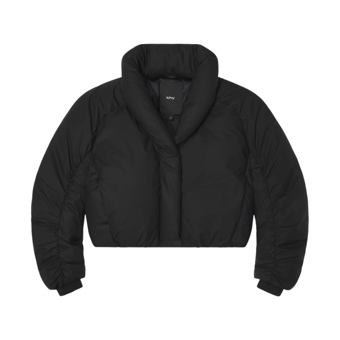 (W) 카이 크롭 퍼퍼 자켓 블랙((W) Khy Cropped Puffer Jacket Black)