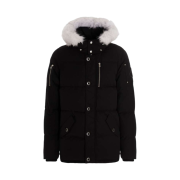Moose Knuckles Threequarter Jacket White Fox Fur Black