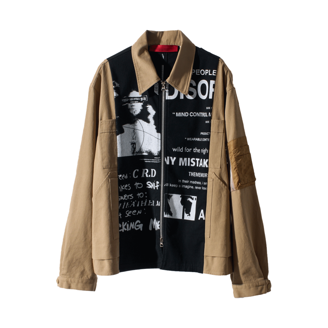 코드 디바이드 리워크 프린트 자켓 베이지(Cord Divide Rework Print Jacket Beige)