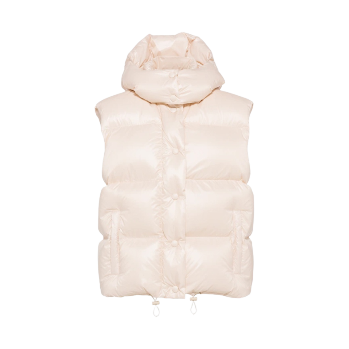 (W) 미우 미우 나일론 다운 베스트 카메오 베이지((W) Miu Miu Nylon Down Vest Cameo Beige) - 1