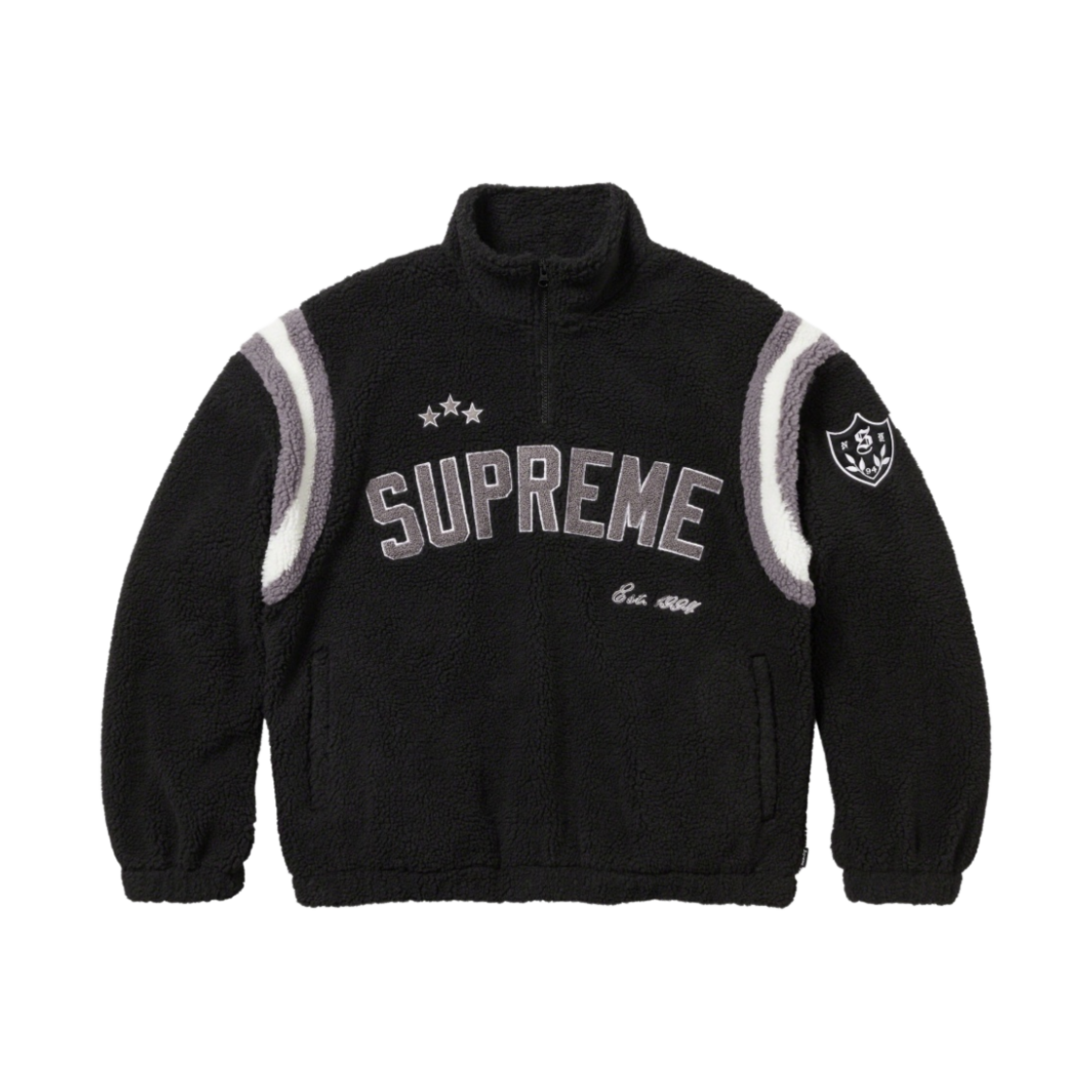 슈프림 아크 하프 집 플리스 풀오버 블랙 - 23FW