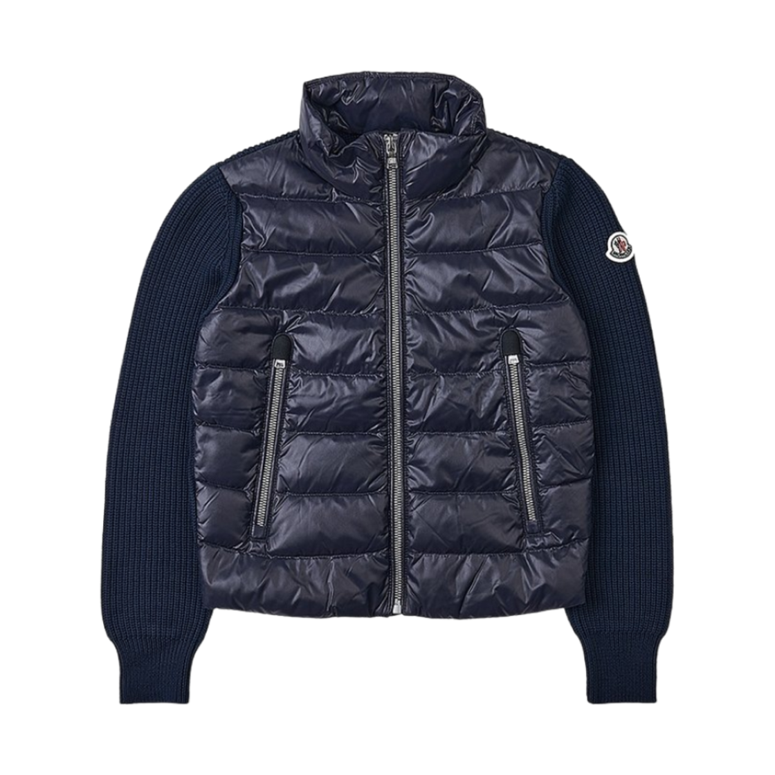 (키즈) 몽클레르 트리콧 믹스 집업 가디건 다크 블루 - 23SS((Kids) Moncler Tricot Mix Zip-Up Cardigan Dark Blue - 23SS) - 1
