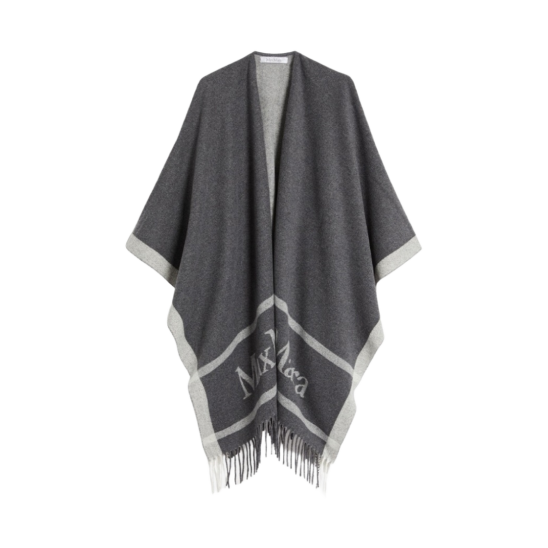 (W) 막스마라 힐데 액세서리 자카드 울 판초 라이트 그레이((W) Max Mara Hilde Accessori Jacquard Wool Poncho Light Grey) - 1