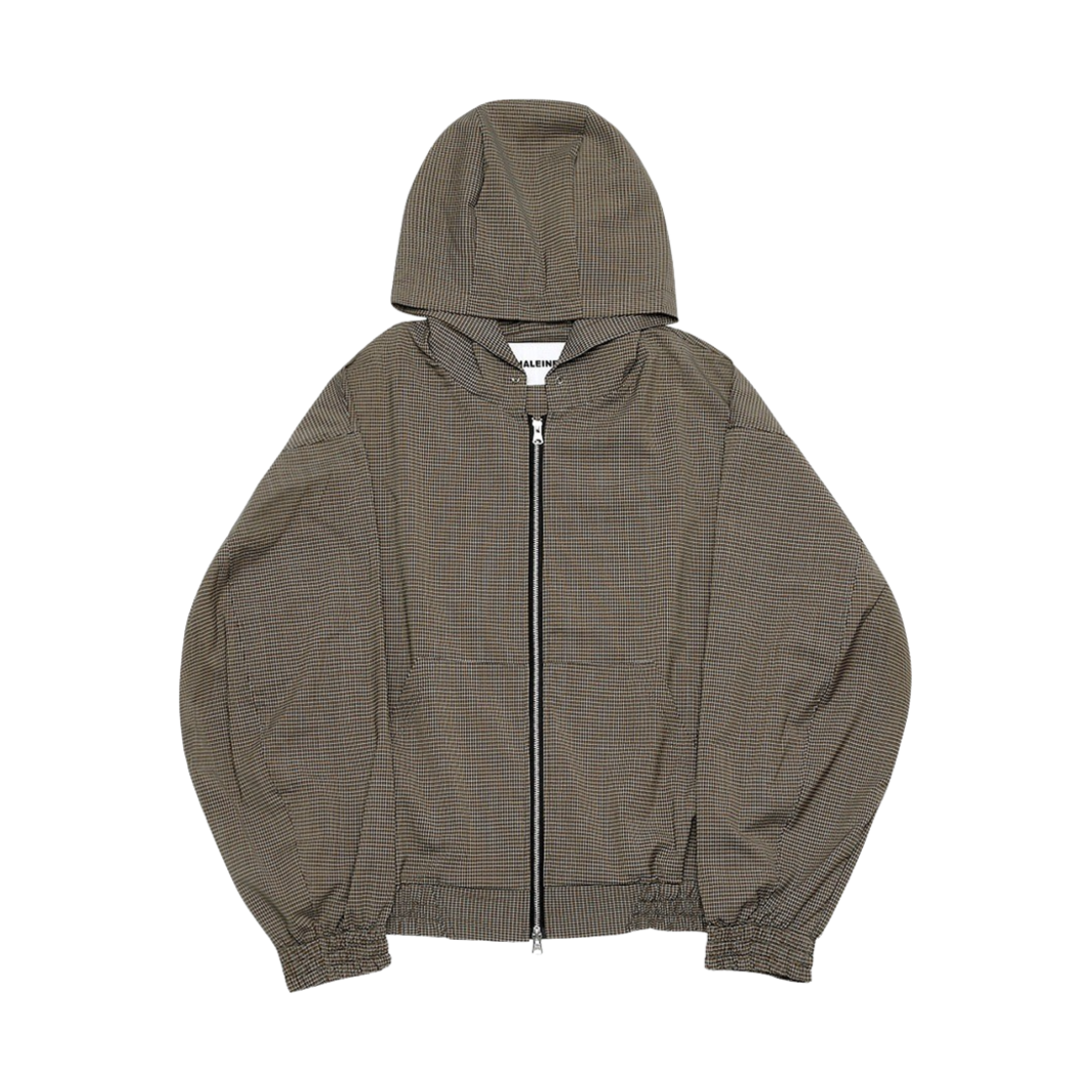 알렌느 울 체크 집업 후드 라이트 브라운