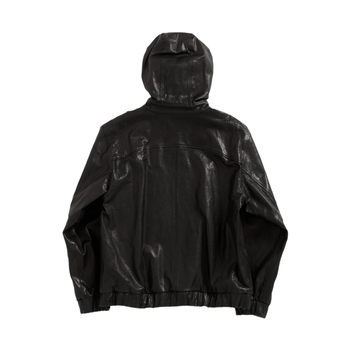해칭룸 램스킨 레더 후드 블랙(Hatchingroom Lambskin Leather Hoodie Black) - 2