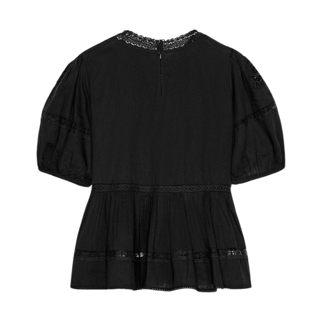 (W) 자라 ZW 컬렉션 로맨틱 자수 블라우스 블랙((W) Zara ZW Collection Romantic Embroidered Blouse Black) - 2