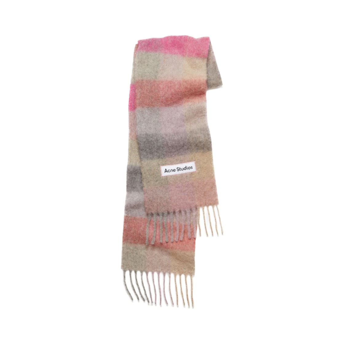 아크네 스튜디오 모헤어 체크 머플러 푸시아 라일락 핑크(Acne Studios Mohair Check Muffler Fuchsia Lilac Pink)