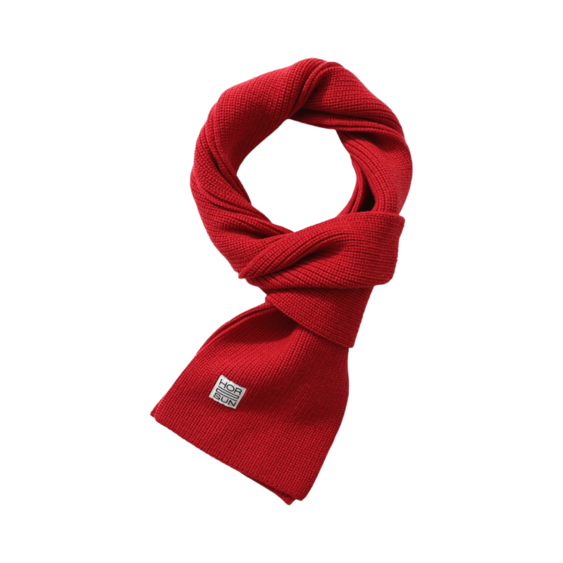홀리선 스키프 슈퍼파인 울 니트 립 머플러 어반 레드(Horlisun Skiff Superfine Wool Knit Rib Muffler Urban Red)