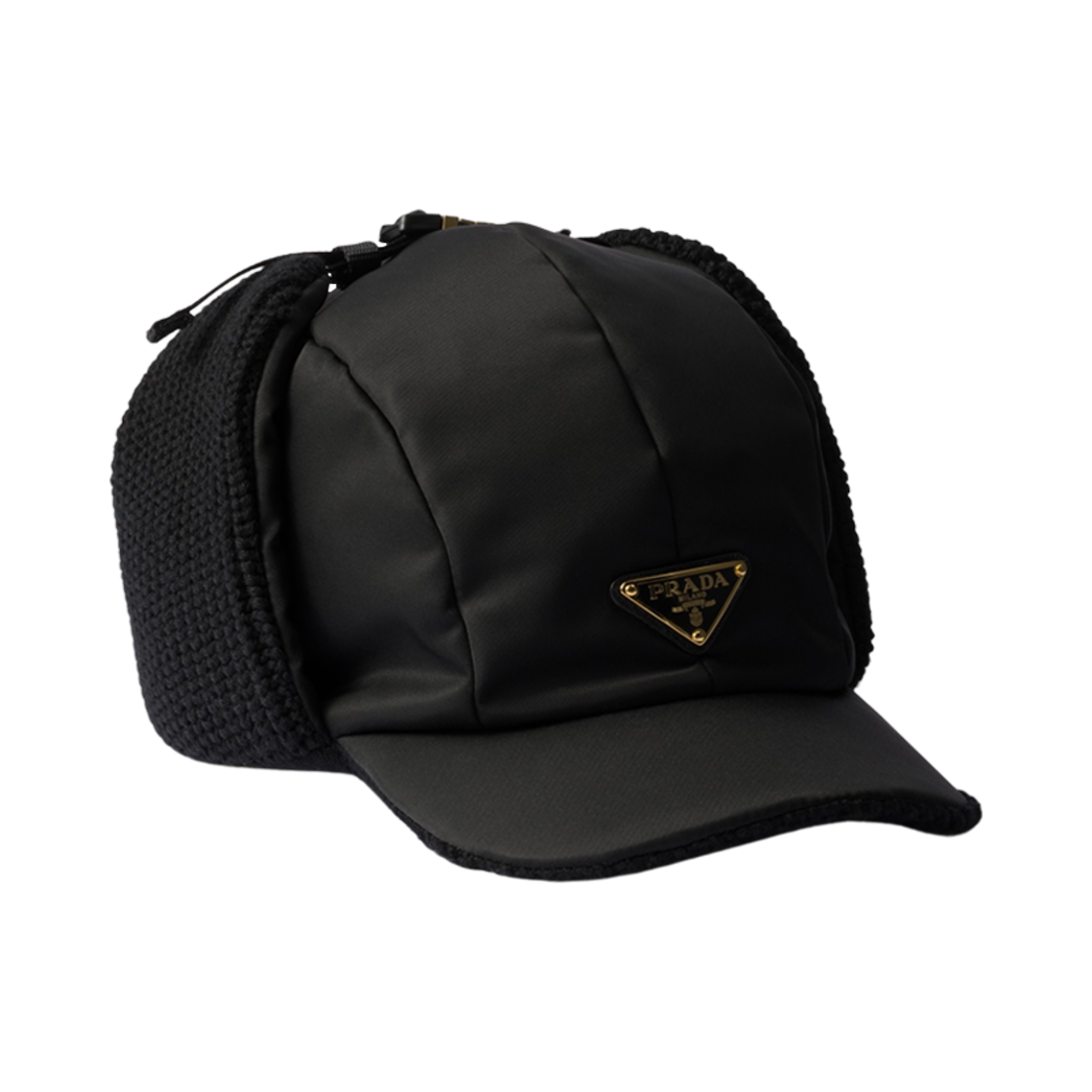 프라다 리나일론 앤 울 트래퍼 햇 블랙 | Prada | KREAM