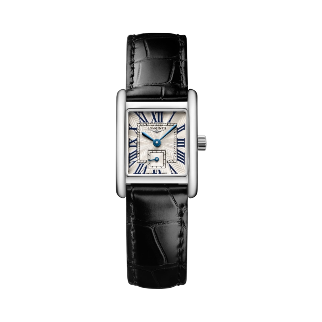 (W) 론진 미니 돌체비타 쿼츠 29mm 엘리게이터 스트랩 블랙 실버((W) Longines Mini Dolcevita Quartz 29mm Alligator Strap Black Silver)