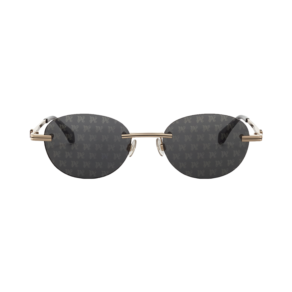 P9O8MMH97 Palm Angels Crystal Sunglasses Gold - Dark Grey