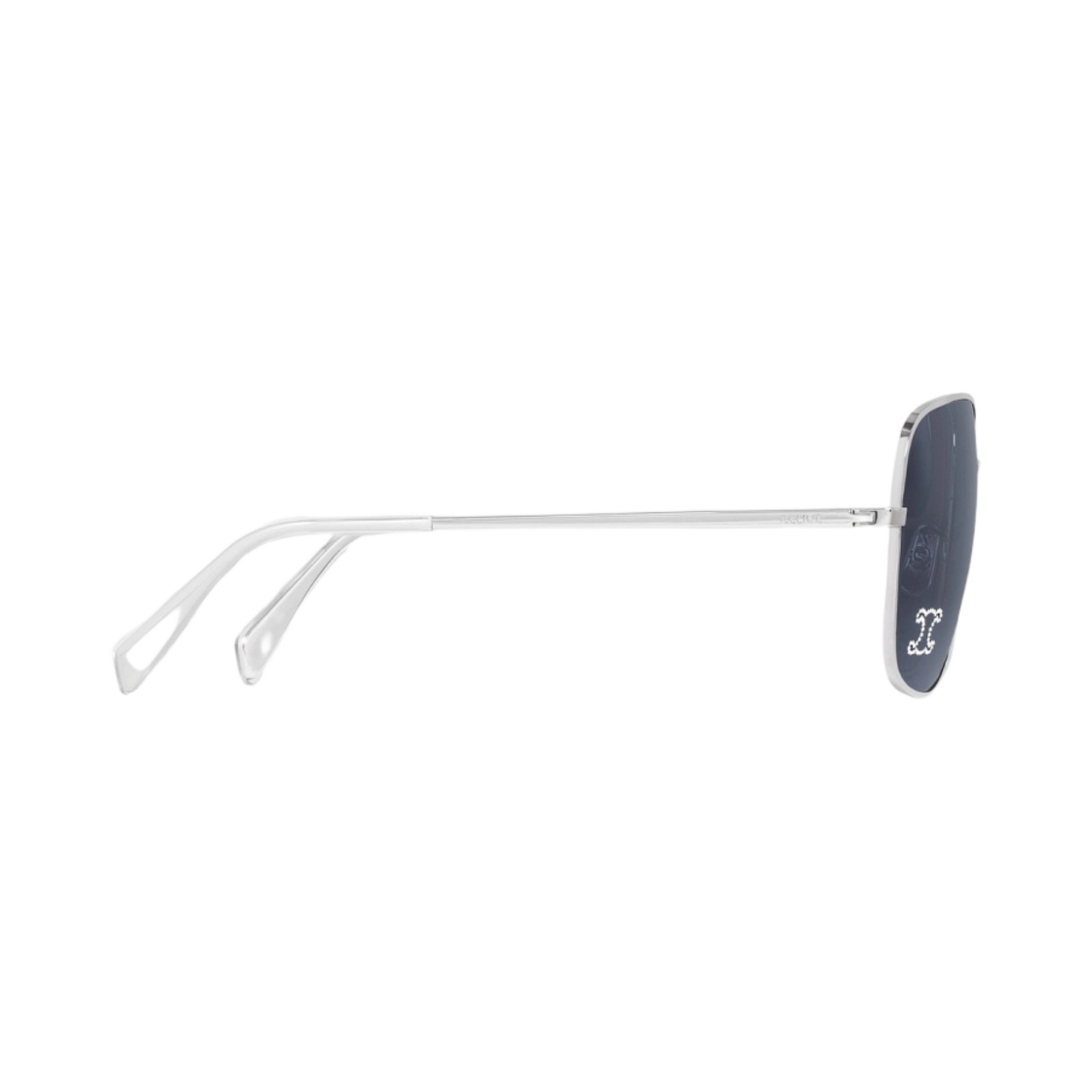 (W) 셀린느 트리옹프 라인스톤 01 선글라스 메탈 크리스탈 실버 그레이((W) Celine Triomphe Rhinestone 01 Sunglasses in Metal with Crystals Silver Grey) - 3