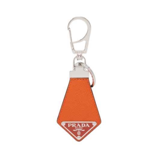 Prada Saffiano Leather Keychain Papaya