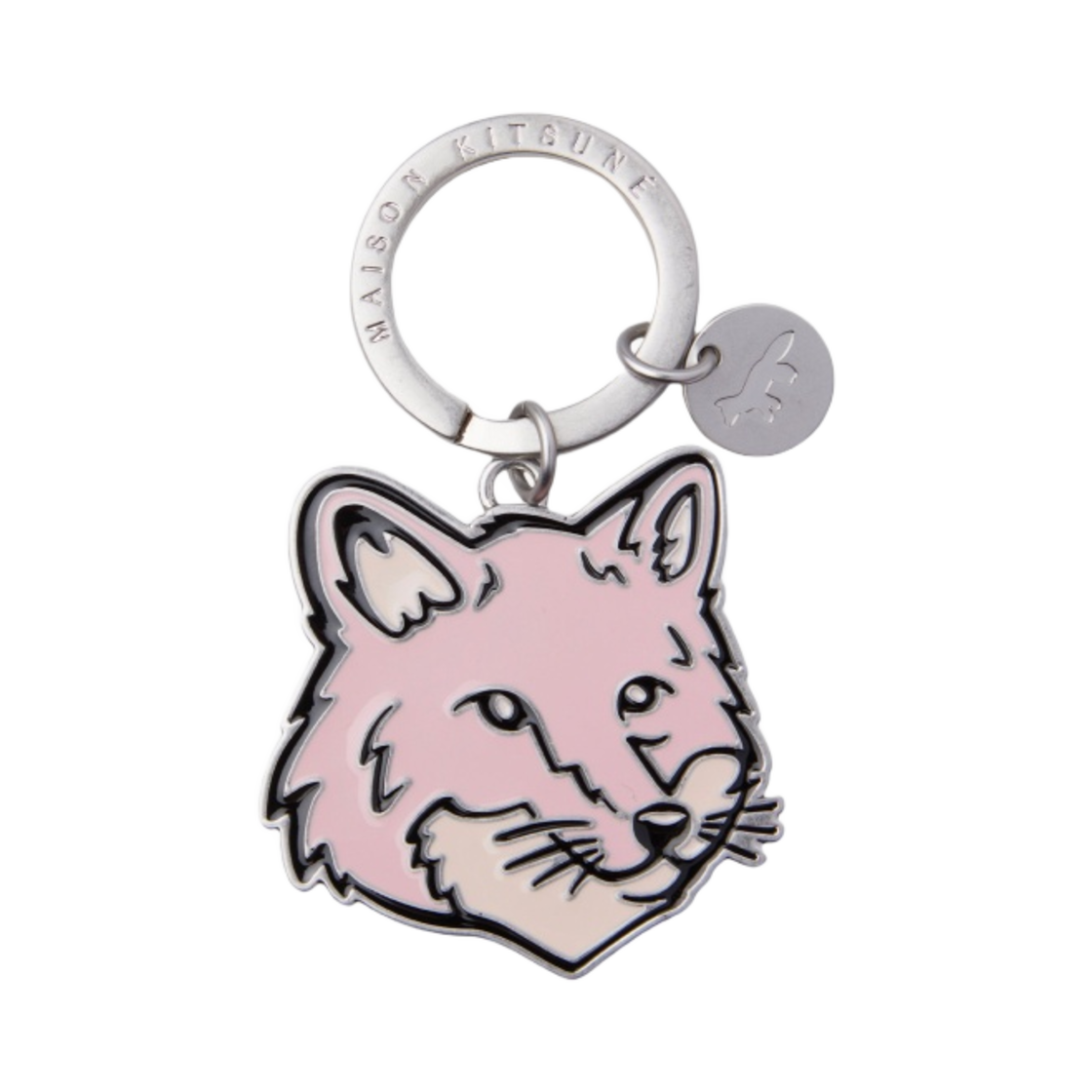MM06904AM1002-P616 Maison Kitsune Bold Fox Head Keyring Milkshake