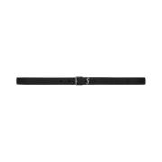 Saint Laurent Grained Leather Silver Monogram Slim Belt Black