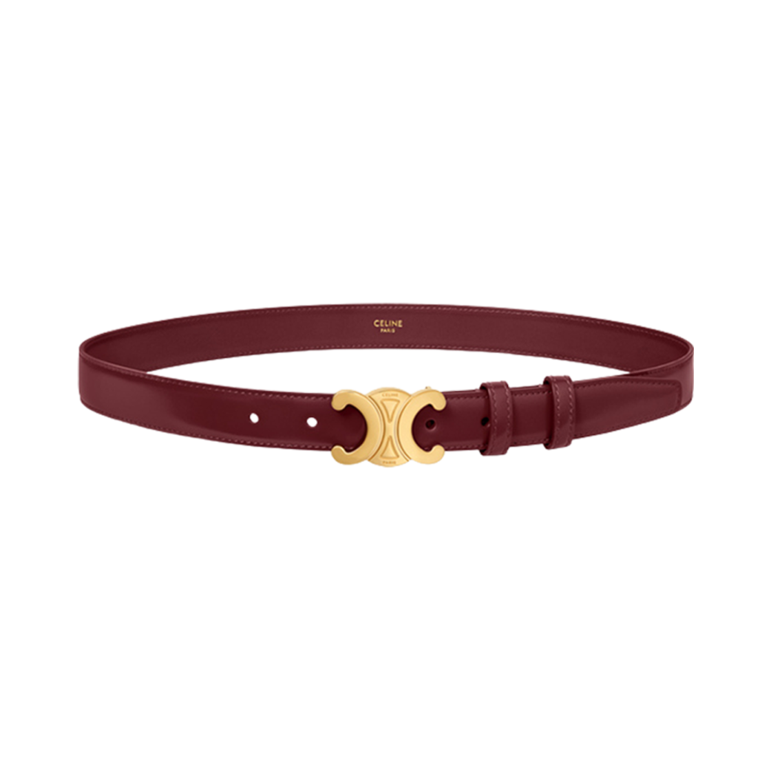45AK93A01-28LB (W) Celine Medium Triomphe Belt in Taurillon Leather Light Burgundy