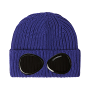 C.P. Company Extra Fine Merino Wool Goggle Beanie Blue - 21FW