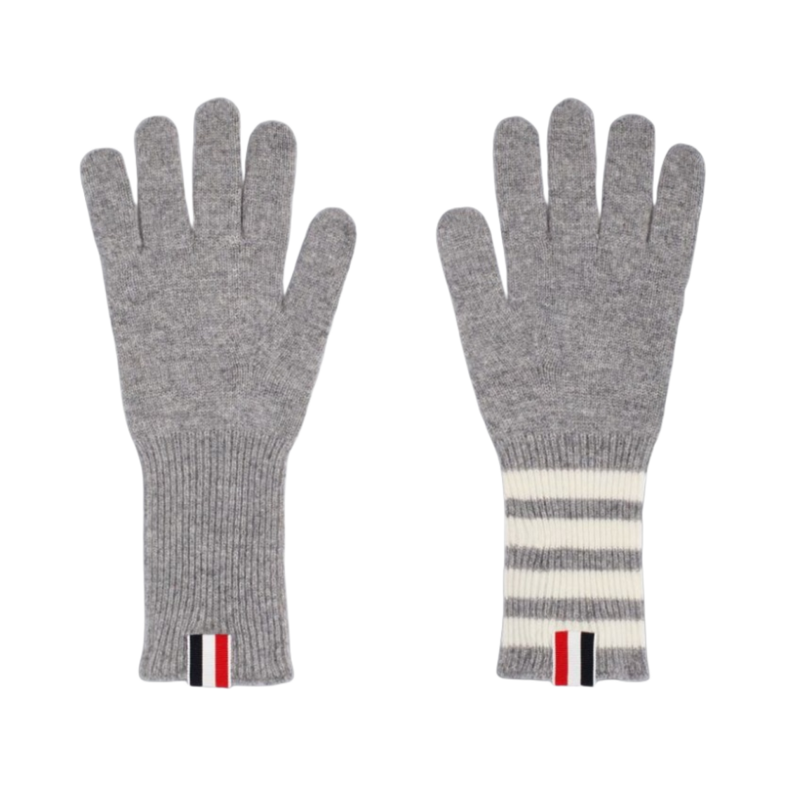 MKG003A-00011-055 Thom Browne 4-Bar Cashmere Gloves Light Grey