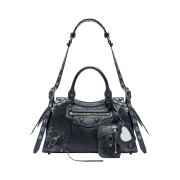 Balenciaga Neo Cagole City Dirty Effect Small Handbag Black