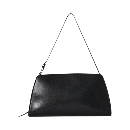 The Row Dalia Baguette in Smooth Goatskin Leather Black