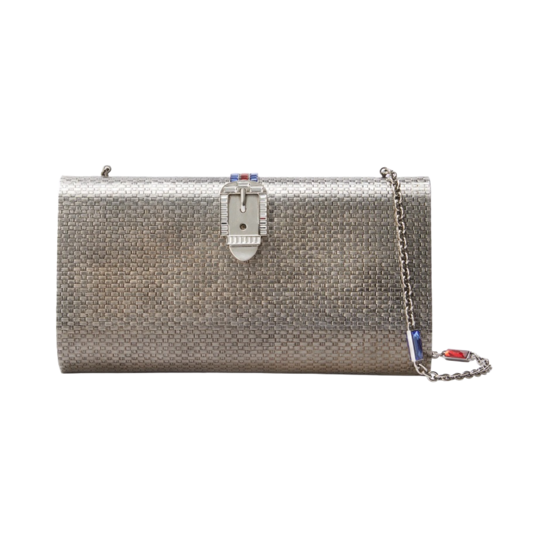 구찌 스몰 숄더백 크리스탈 버클 실버 메탈(Gucci Small Shoulder Bag with Crystal Buckle Silver Metal) - 1
