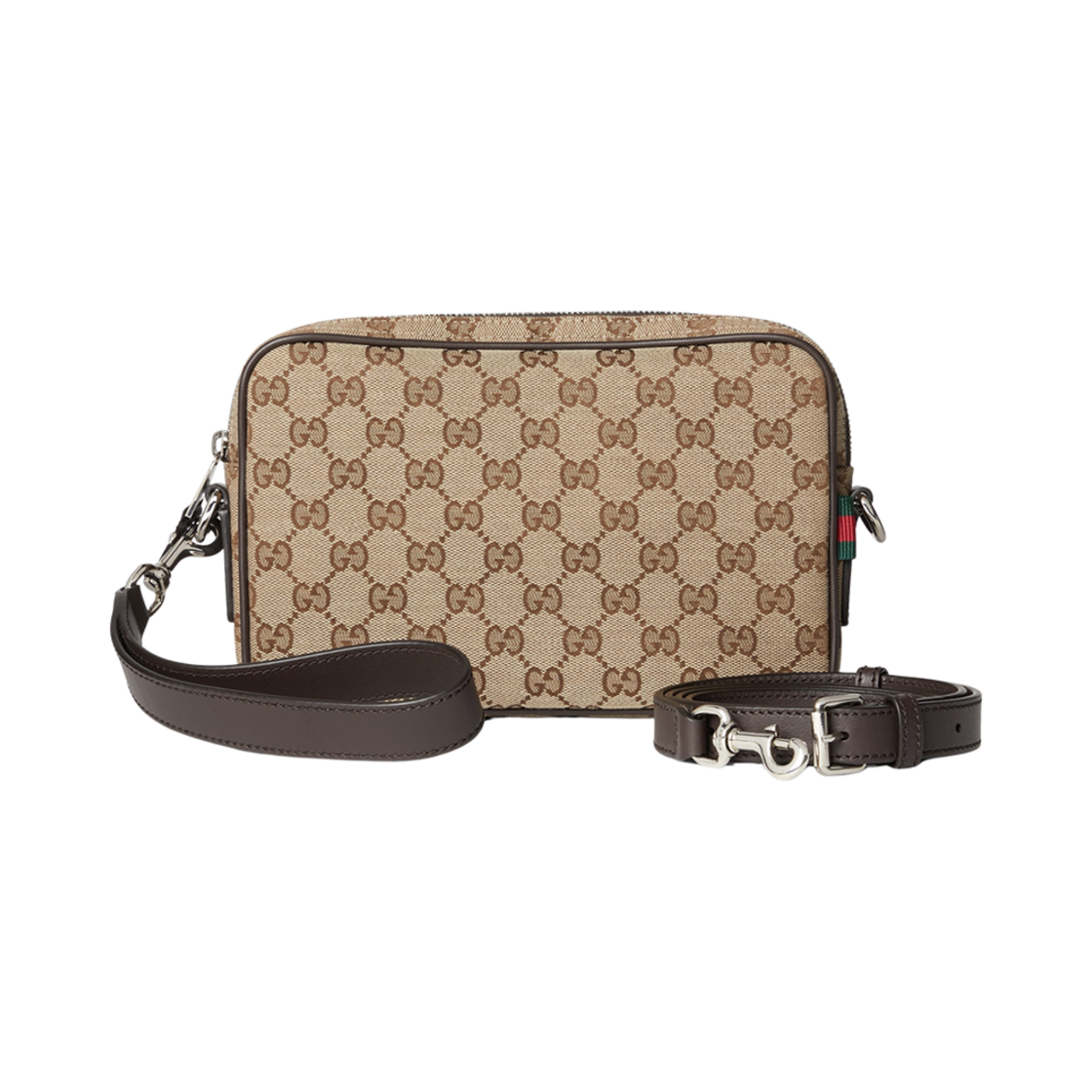 구찌 GG 캔버스 스몰 크로스백 베이지 다크 브라운(Gucci GG Canvas Small Crossbody Bag Beige Dark Brown) - 3