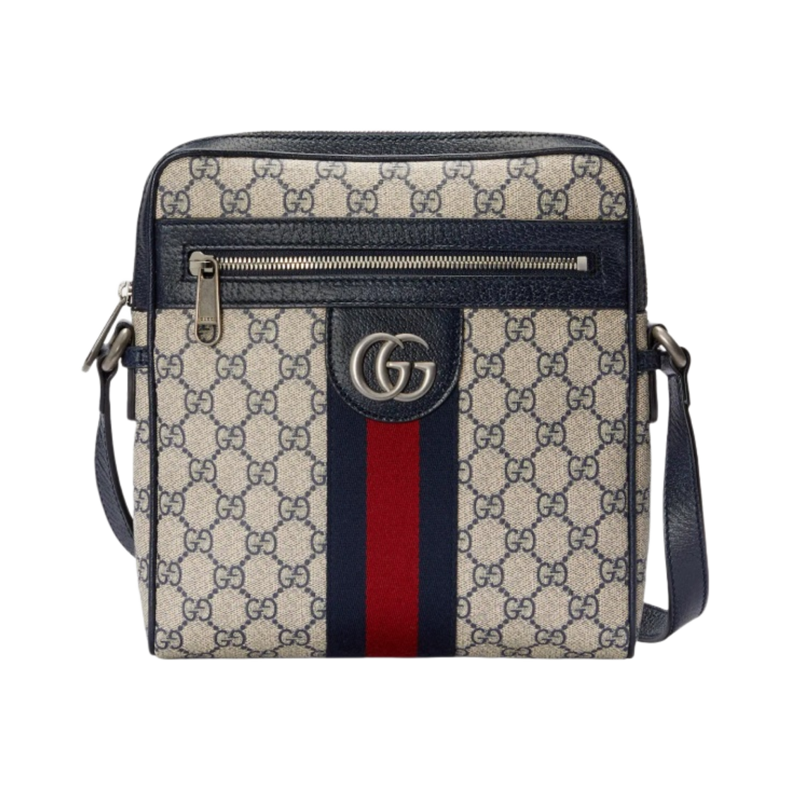 구찌 오피디아 GG 스몰 메신저 백 베이지 블루 GG 슈프림(Gucci Ophidia GG Small Messenger Bag Beige Blue GG Supreme) - 1