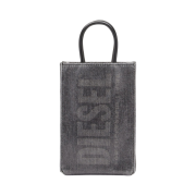 Diesel DSL Mini Shopper Bag in Coated Marbled Denim Black