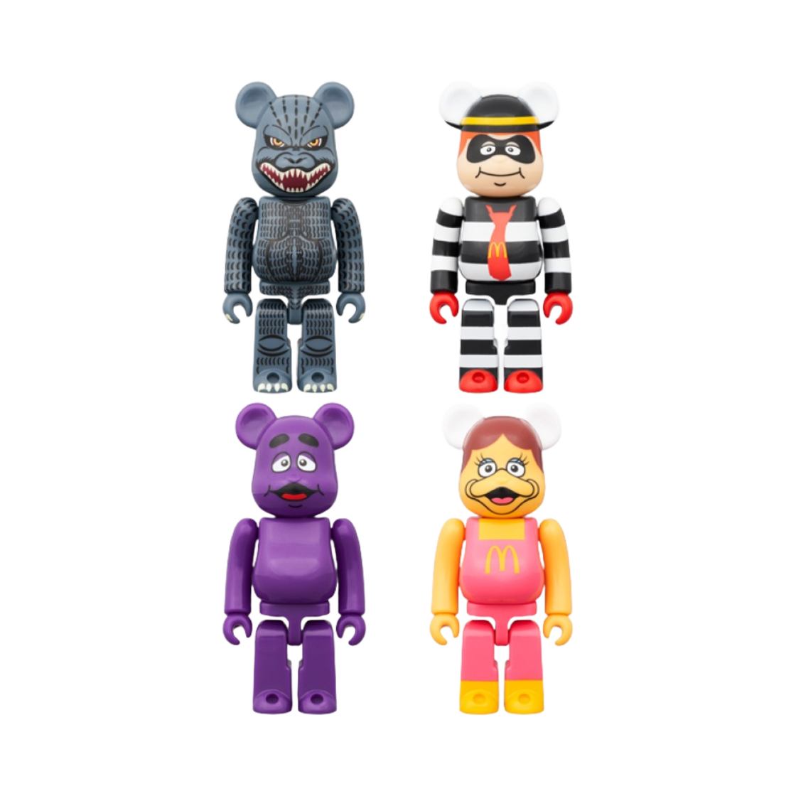 베어브릭 고질라 vs 맥도날드 150% (4개 세트)(Bearbrick Godzilla vs McDonald's 150% (Set of 4))