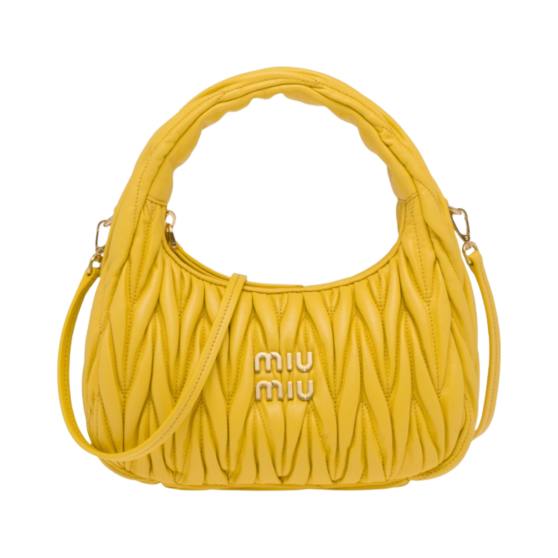 미우 미우 완더 마테라쎄 나파 레더 미니 호보백 써니 옐로우