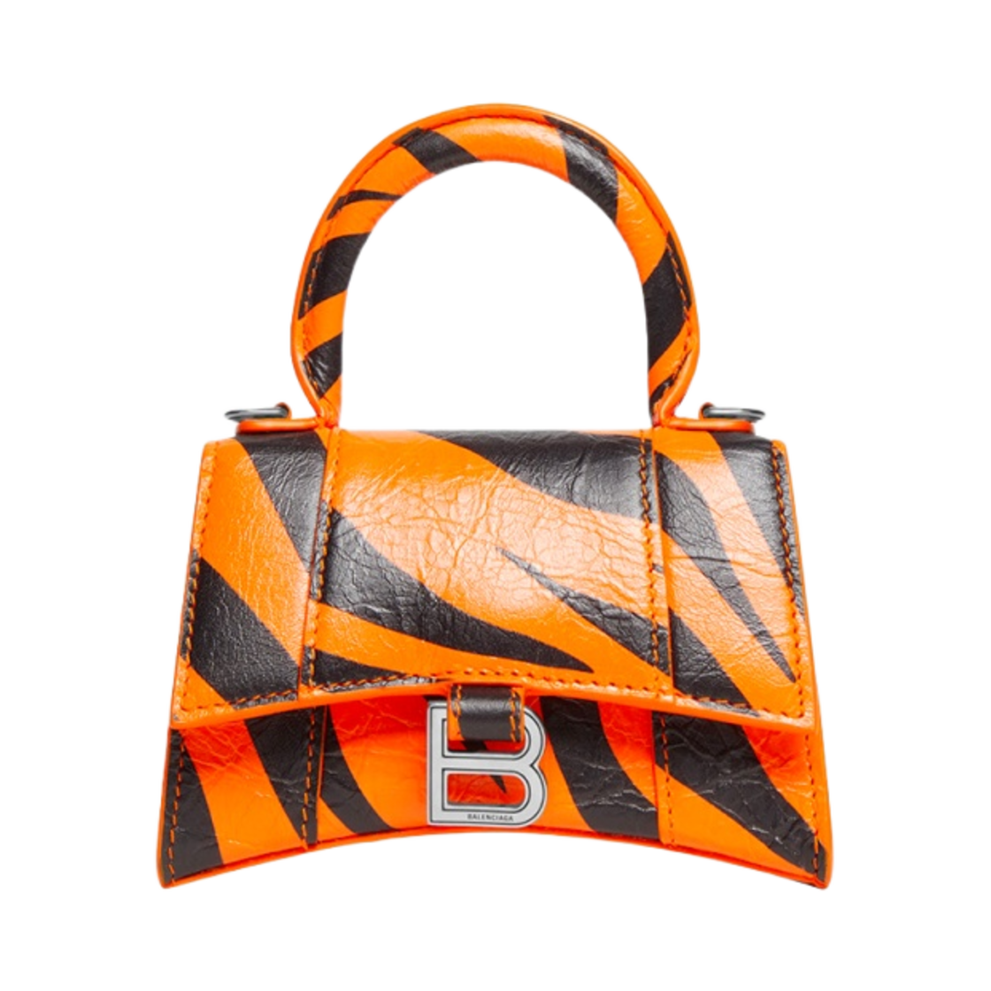 발렌시아가 이어 오브 더 타이거 체인 미니 아워글래스 백 타이거 프린트 오렌지(Balenciaga Year of the Tiger Mini Hourglass Bag with Chain Tiger Printed Orange) - 1