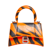 Balenciaga Year of the Tiger Mini Hourglass Bag with Chain Tiger Printed Orange