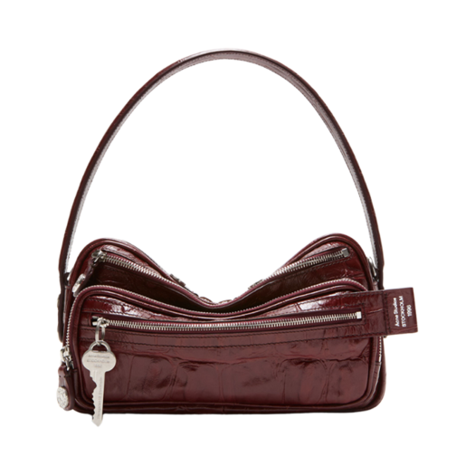 A10447-479 Acne Studios Camero Party Shoulder Bag Burgundy