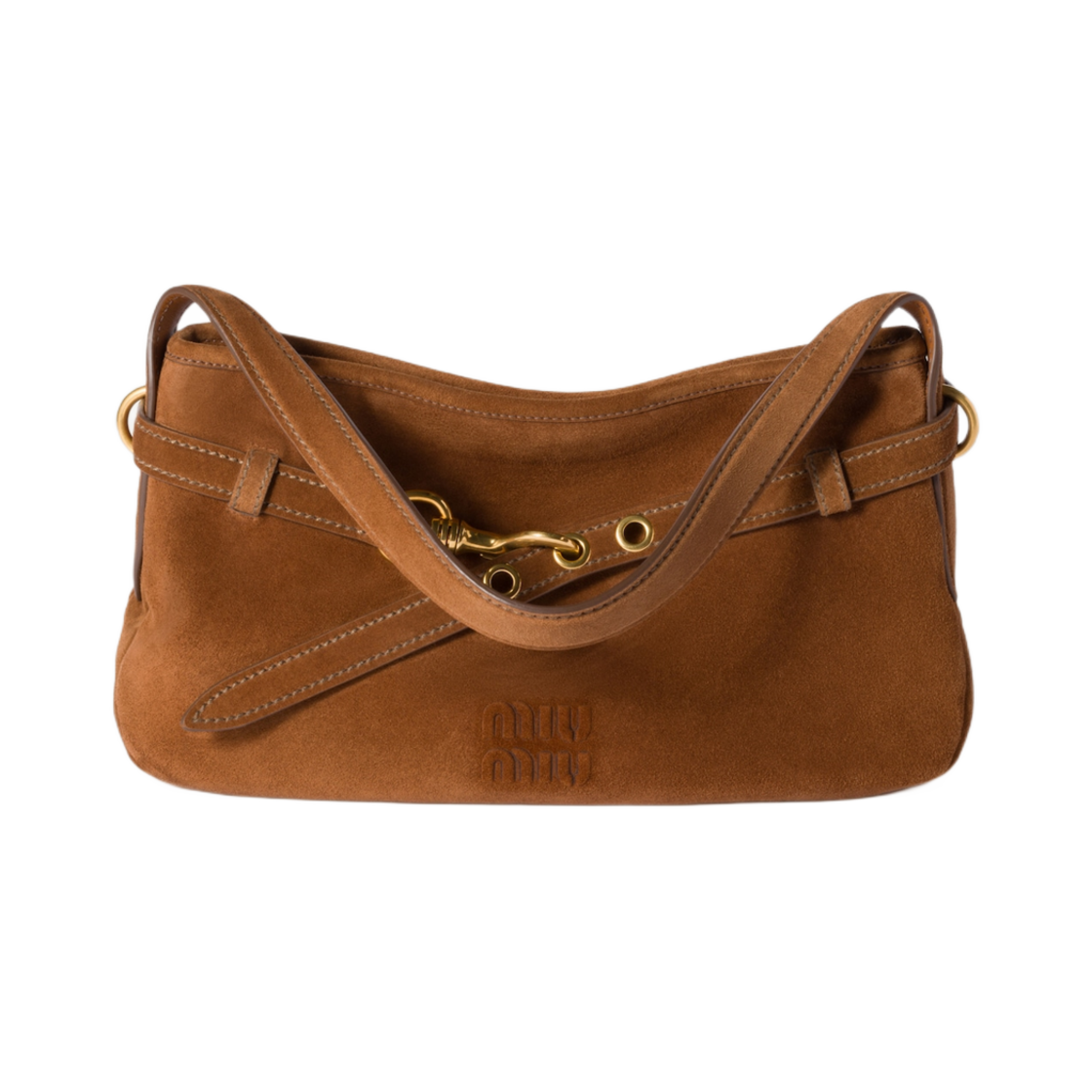 5BC182-2CSS-F0316 Miu Miu Suede Aventure Bag Oak