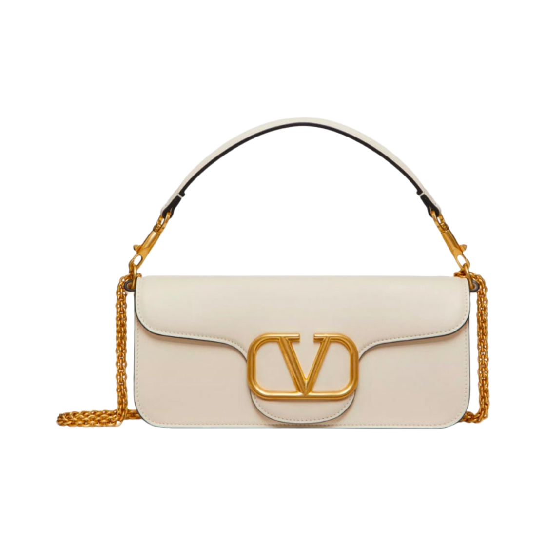 발렌티노 브이로고 시그니쳐 카프스킨 로코 숄더백 라이트 아이보리(Valentino Vlogo Signature Calfskin Loco Shoulder Bag Light Ivory) - 1