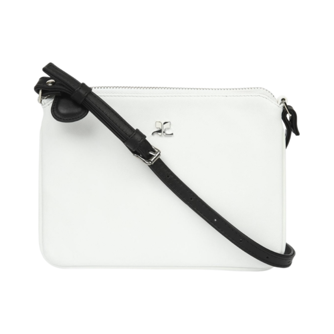 322GSA038CR00100001 Courreges Logo Pochette Bag White