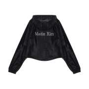 (W) Matin Kim Matin Crop Hoody Coating Jumper Black