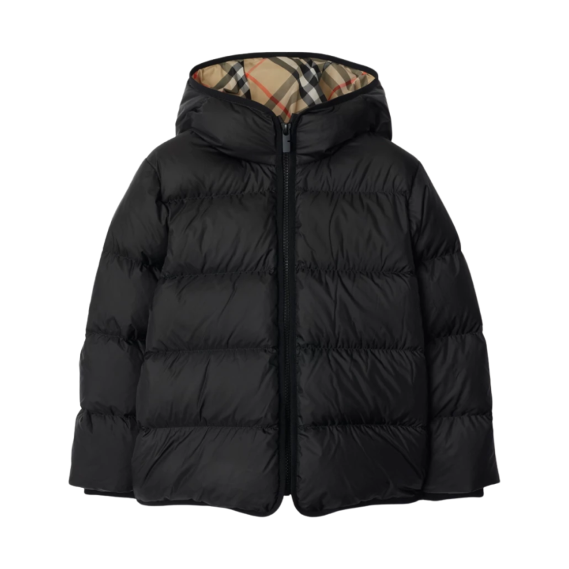 (키즈) 버버리 나일론 퍼퍼 코트 블랙((Kids) Burberry Nylon Puffer Coat Black) - 1