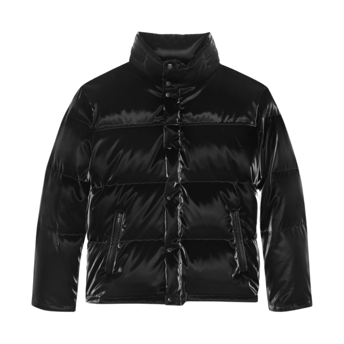 생로랑 래커 이펙트 오버사이즈 다운 자켓 블랙(Saint Laurent Lacquered-Effect Oversized Down Jacket Black) - 1