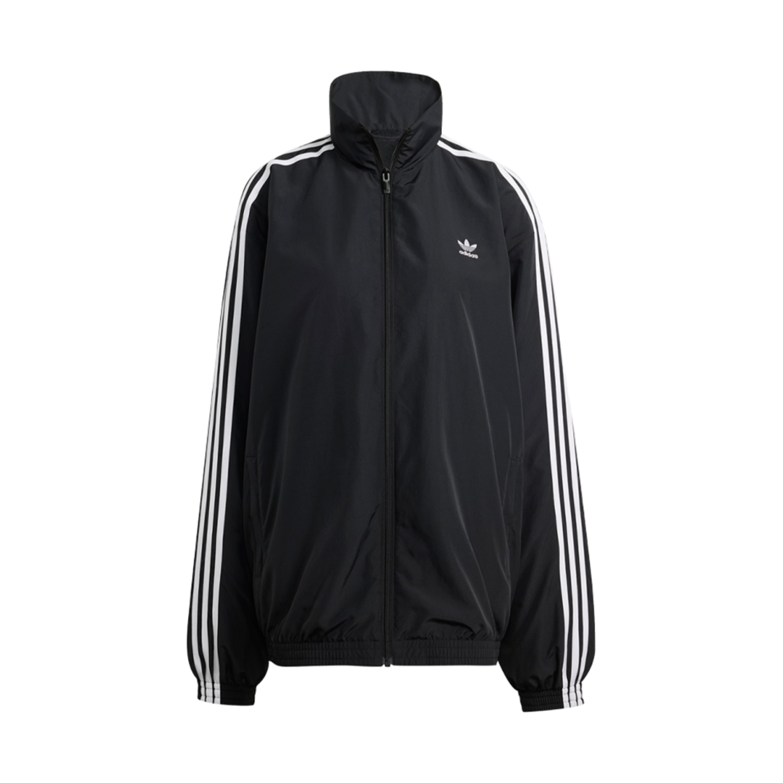 (W) 아디다스 아딜레늄 시즌 3 오버사이즈 트랙탑 블랙 - US 사이즈((W) Adidas Adilenium Season 3 Oversized Track Top Black - US Sizing)