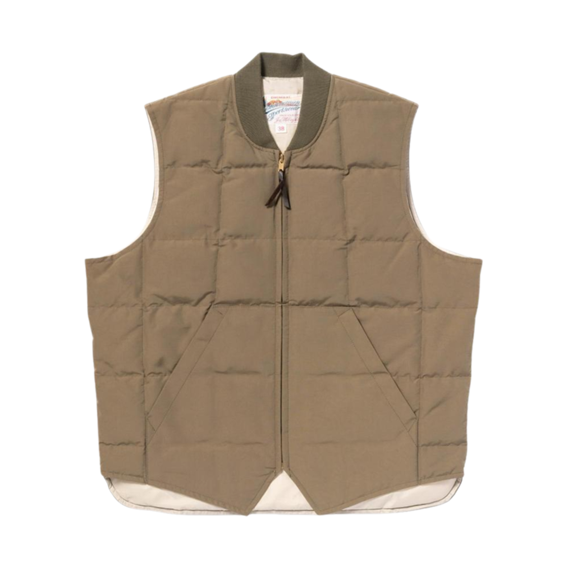 MJ24110 The Real McCoy's Cotton Nylon Down Vest Olive