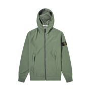 Stone Island 40927 Light Soft Shell-R Hooded Jacket Olive Green - 20SS
