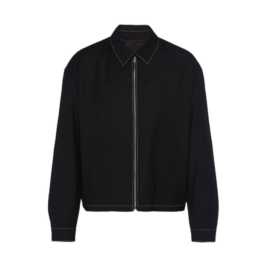 프라다 울 블루종 자켓 블랙(Prada Wool Blouson Jacket Black) - 1