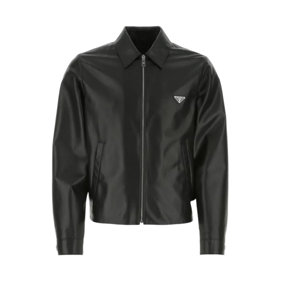 프라다 나파 레더 블루종 자켓 블랙